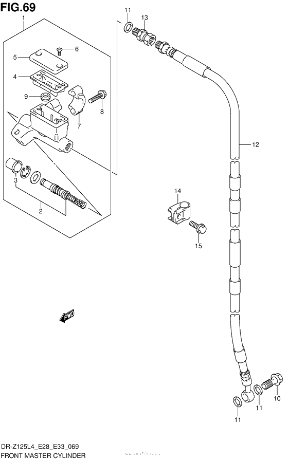 Передний тормозной цилиндр (Dr-Z125Ll4 E33)