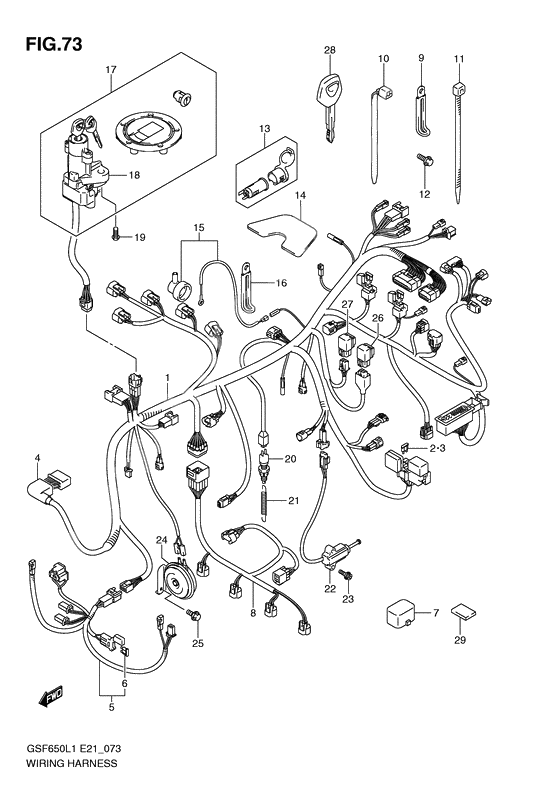 Wiring harness              

                  Gsf650sal1 e21