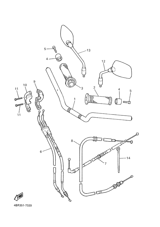 Steering handle. cable