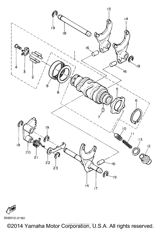 Shift cam fork