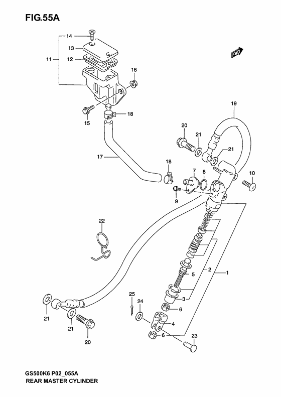 Rear master cylinder              

                  Model k4/k5/k6