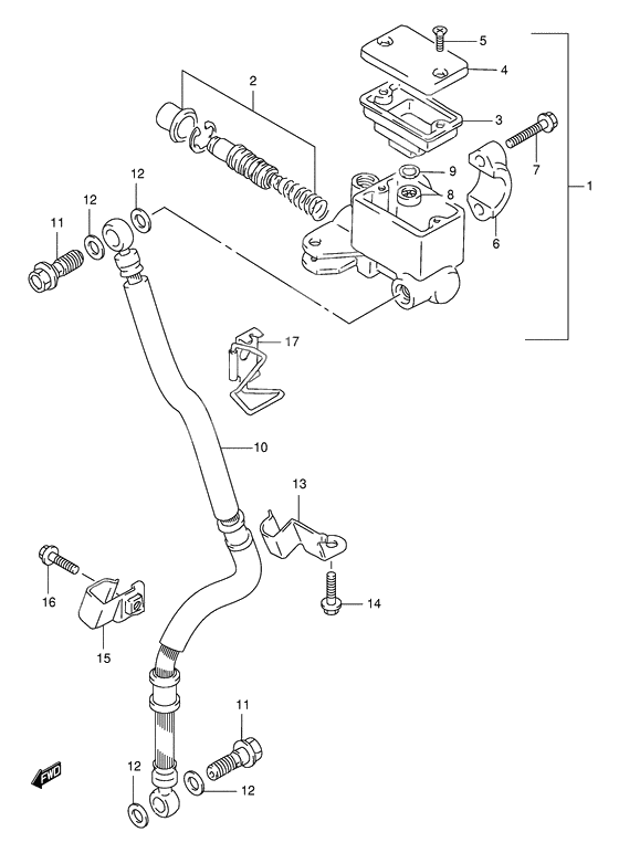 Front master cylinder              

                  Model v/w/x