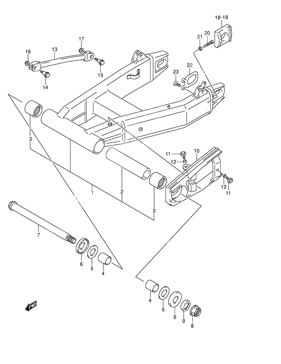 Rear swingingarm              

                  Model k3/k4/k5