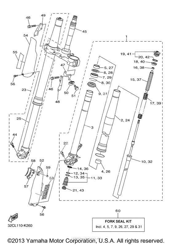 Вилка передней оси