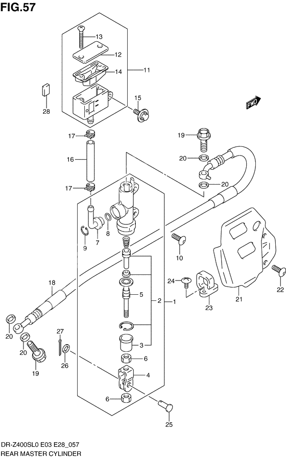 Rear master cylinder