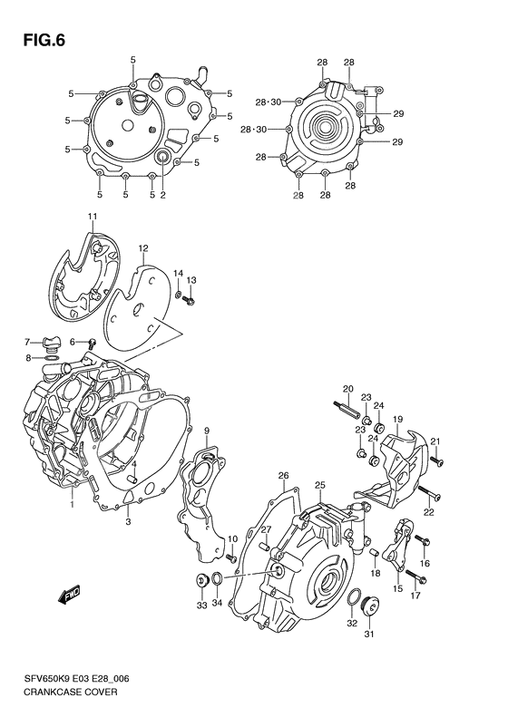 Crankcase cover ass`y (v