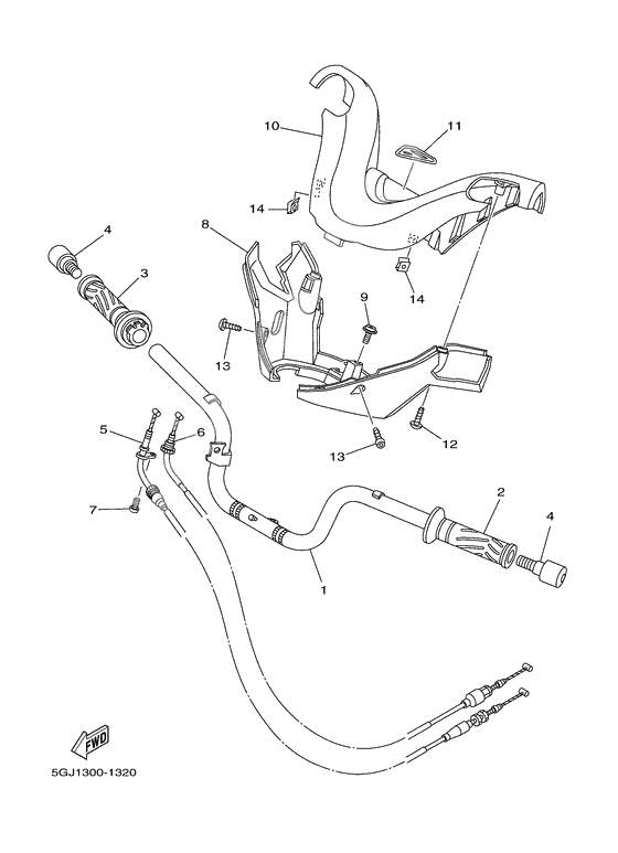 Steering handle & cable