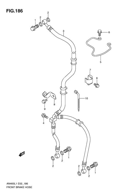 Front brake hose              

                  An400l1 e2