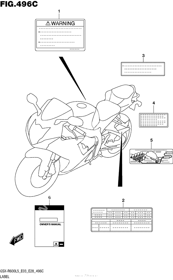 Информационные наклейки (Gsx-R600L5 E33)