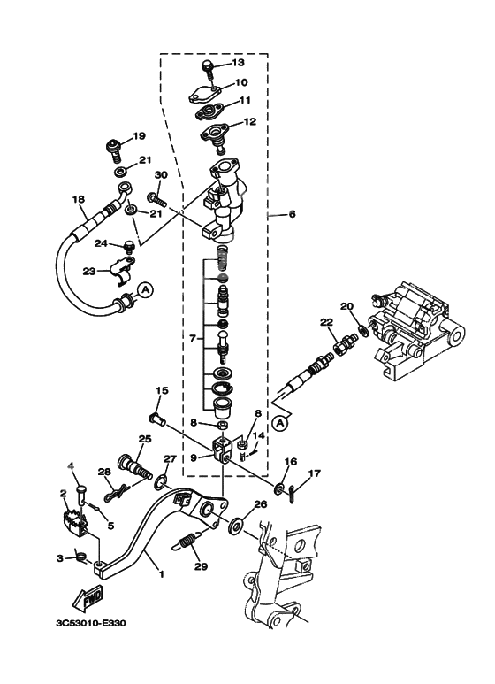 Rear master cylinder