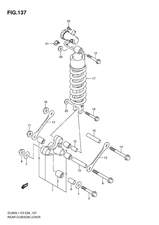 Rear cushion lever              

                  Dl650l1 e28