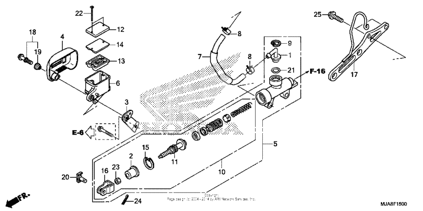 Rear brake master cylinder