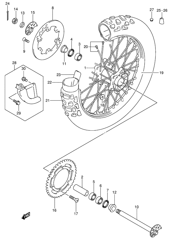 Rear wheel complete assy