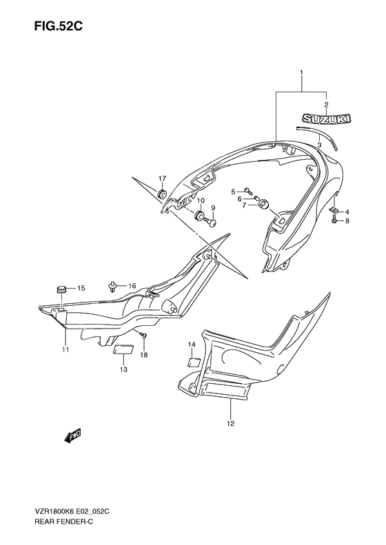 Rear fender              

                  Vzr1800k9/ufk9/nk9/nufk9