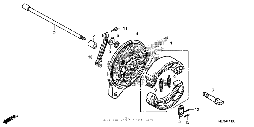 Rear brake panel