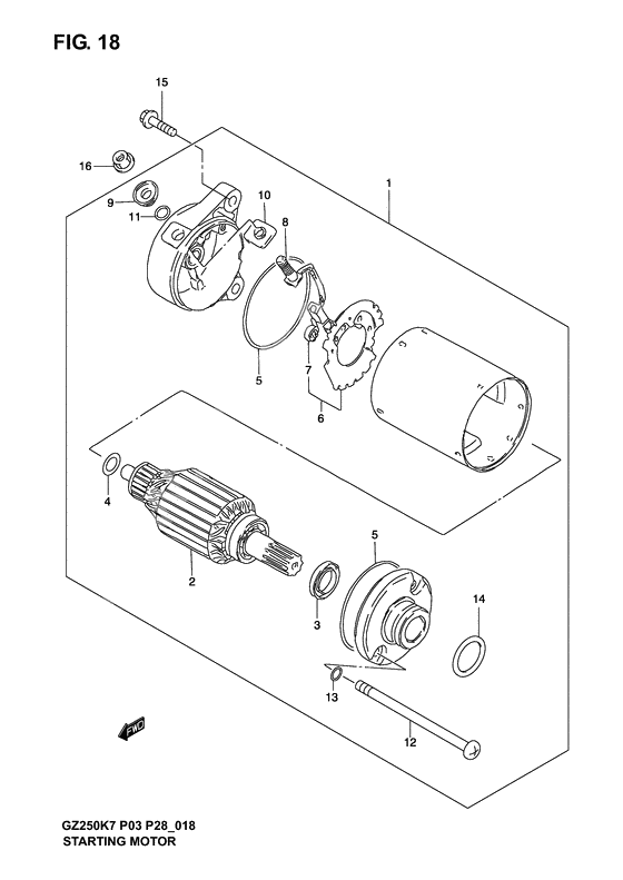 Starting motor