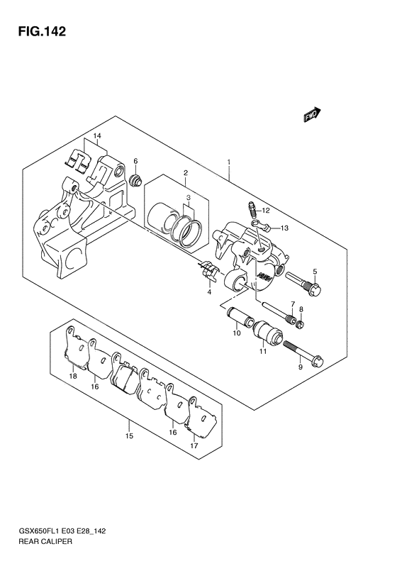 Rear caliper              

                  Gsx650fl1 e33