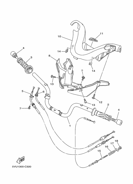 Steering handle & cable