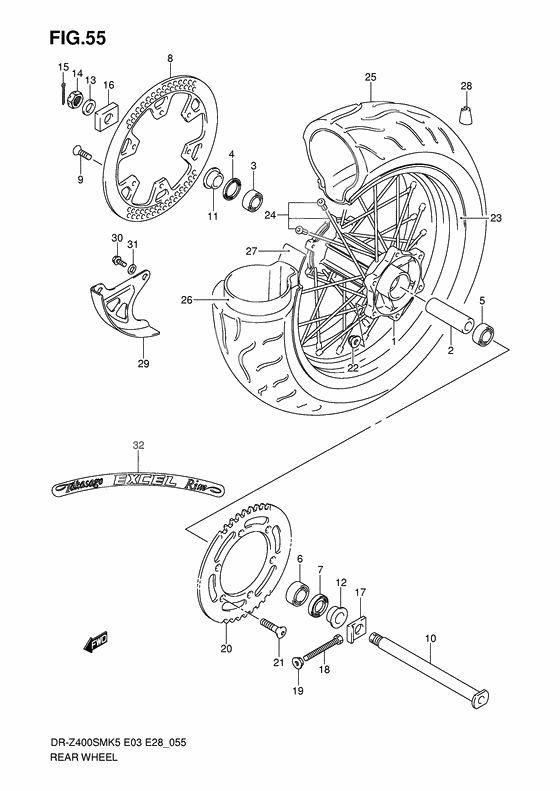 Rear wheel complete assy              

                  Model k5/k6