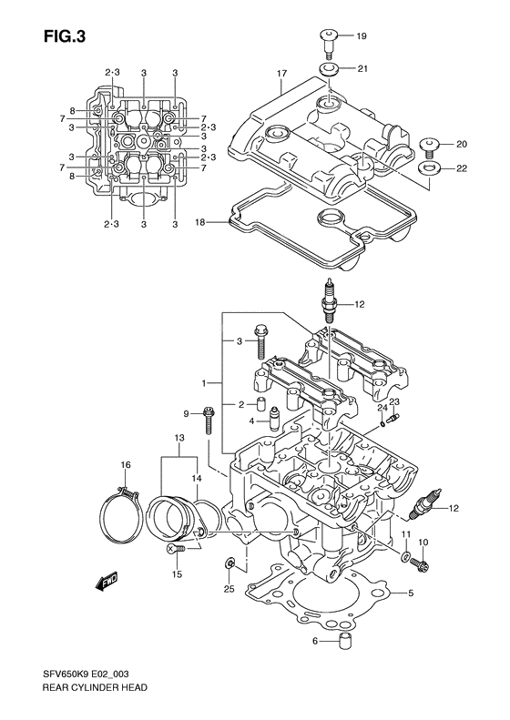 Rear cylinder head