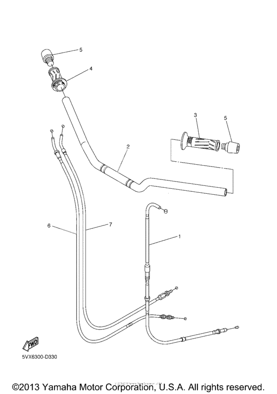 Steering handle cable