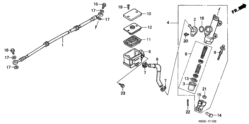 Rr. brake master cylinder