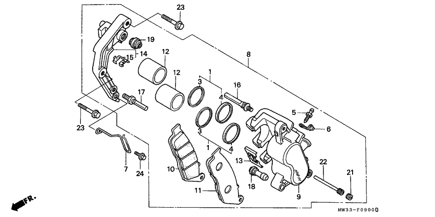Front brake caliper              

                  CB750