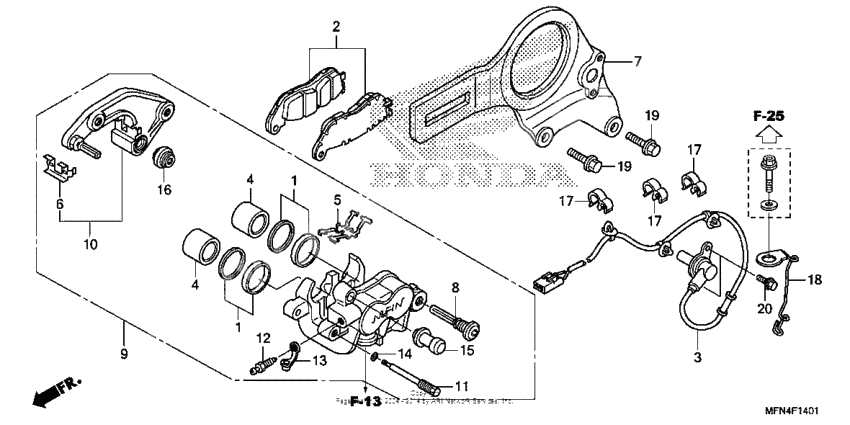 Rear brake caliper (2)