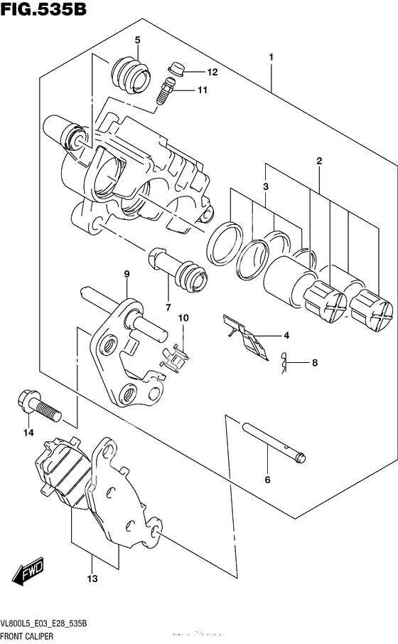 Передний тормозной суппорт (Vl800L5 E33)