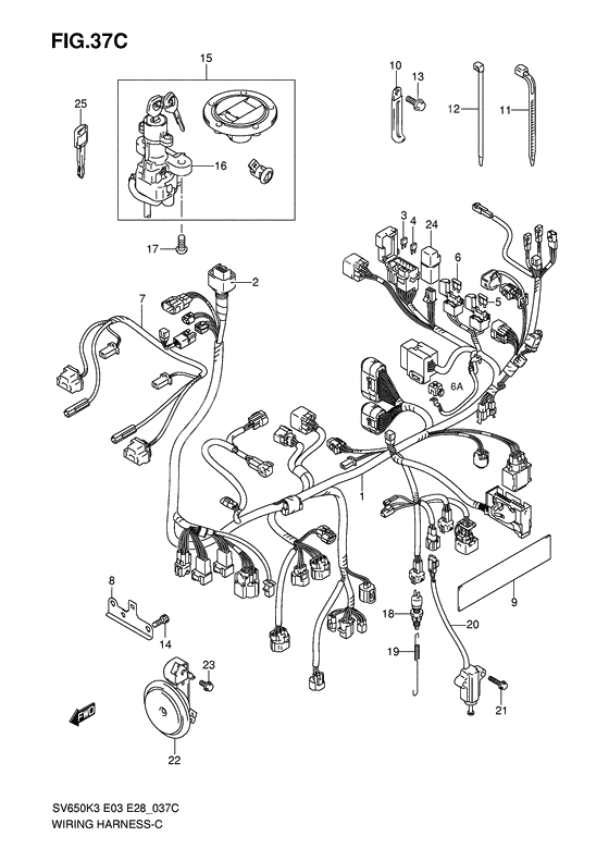 Wiring harness              

                  Sv650sak7