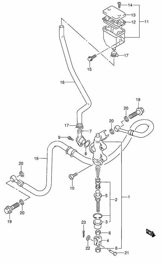 Rear master cylinder