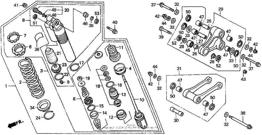 Rear shock absorber 98-99