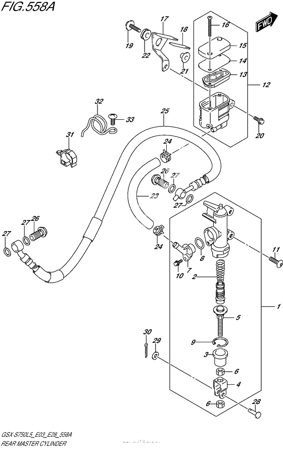 Задний тормозной цилиндр (Gsx-S750L5 E03)