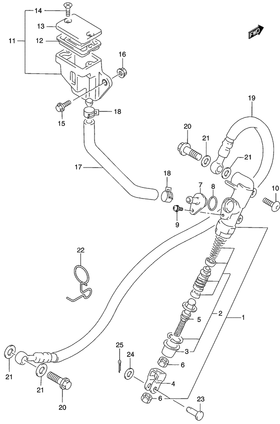 Rear master cylinder