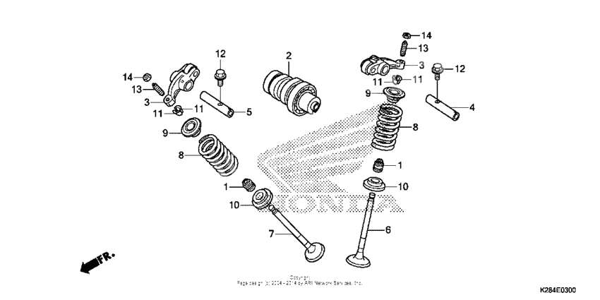 Camshaft + valve