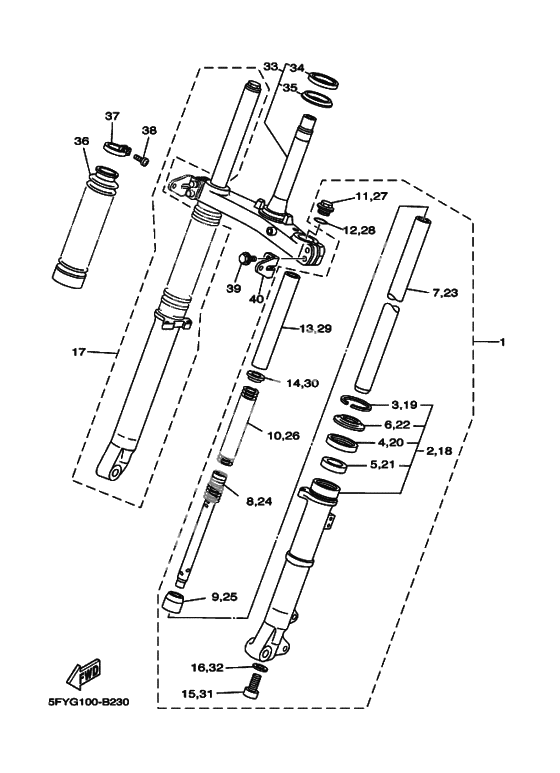 Вилка передней оси