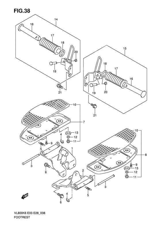 Footrest              

                  Model k6/k7/k8