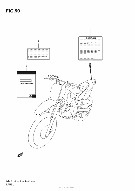 Информационные наклейки (Dr-Z125L3 E33)