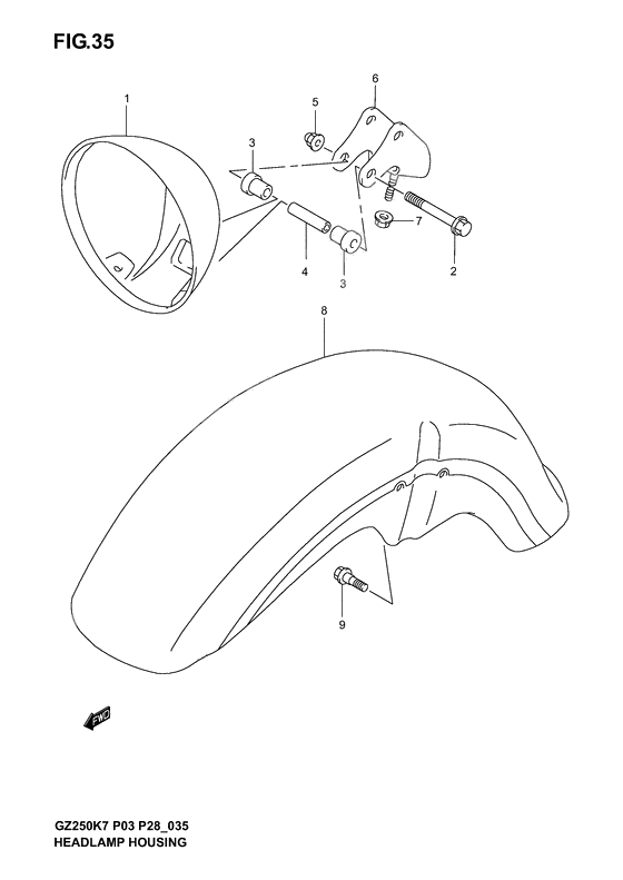 Headlamp housing