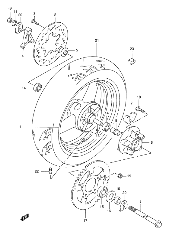 Rear wheel complete assy