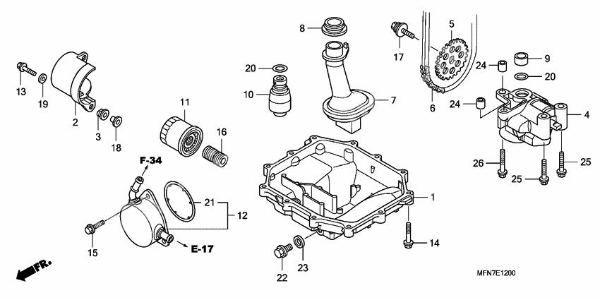 Oil pan/oil pump