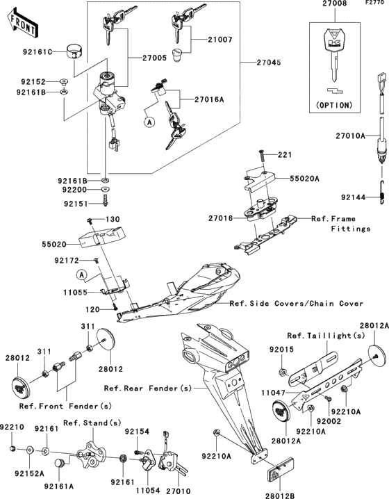 Ignition switch/locks/reflectors