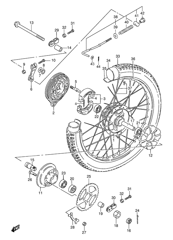 Rear wheel complete assy              

                  P36