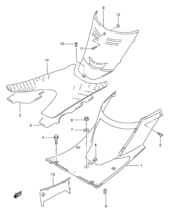 Rear leg shield              

                  Model s/t/v/w