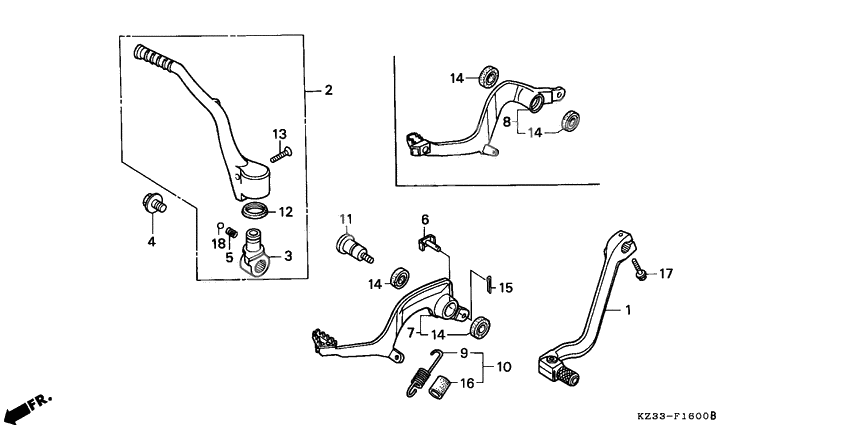Pedal/kick starter arm