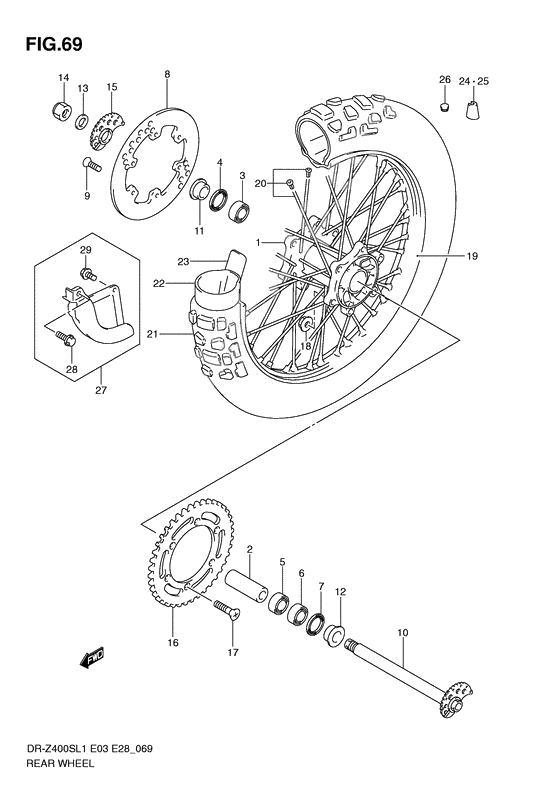 Rear wheel complete assy
