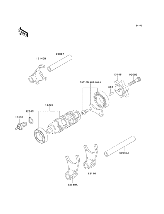 Gear change drum & forks