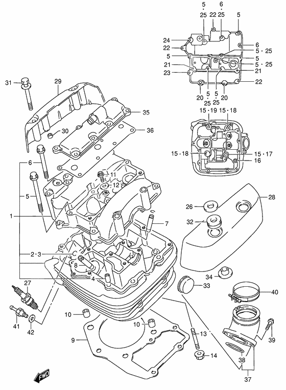 Cylinder head              

                  Front