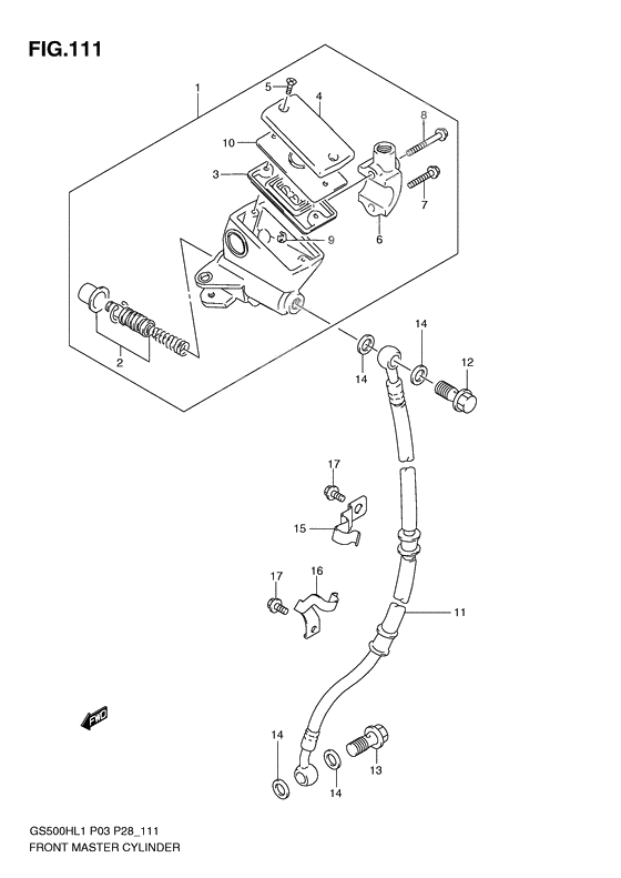 Front master cylinder              

                  Gs500fh p28