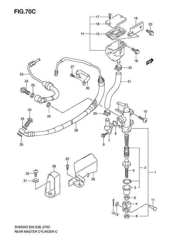 Rear master cylinder              

                  Sv650ak7/sak7